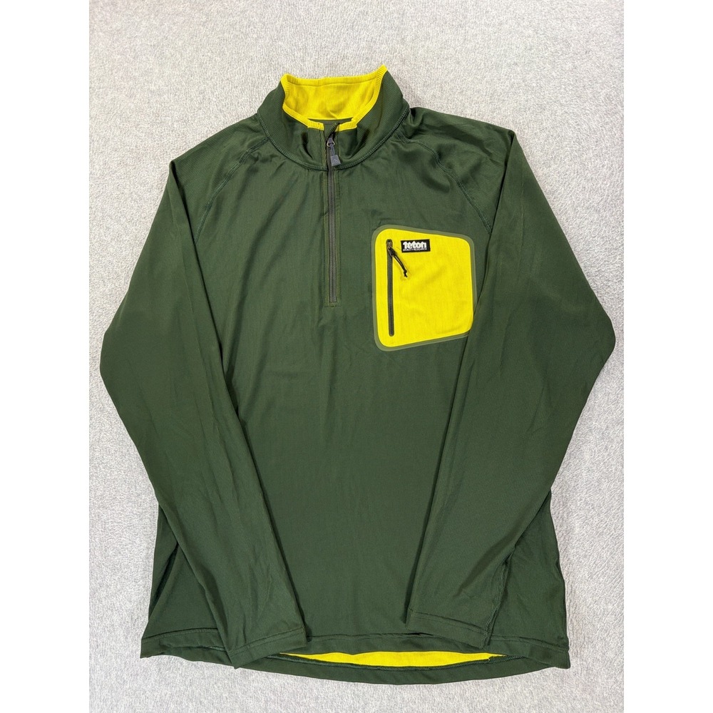 Teton Gravity Research 1/4 Zip Performance Climbing Pullover (Men's Large) Green